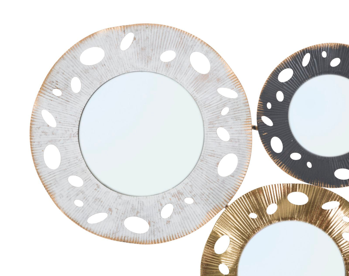 Wanddekoration Gloty mit Spiegeln gold creme 104 cm
