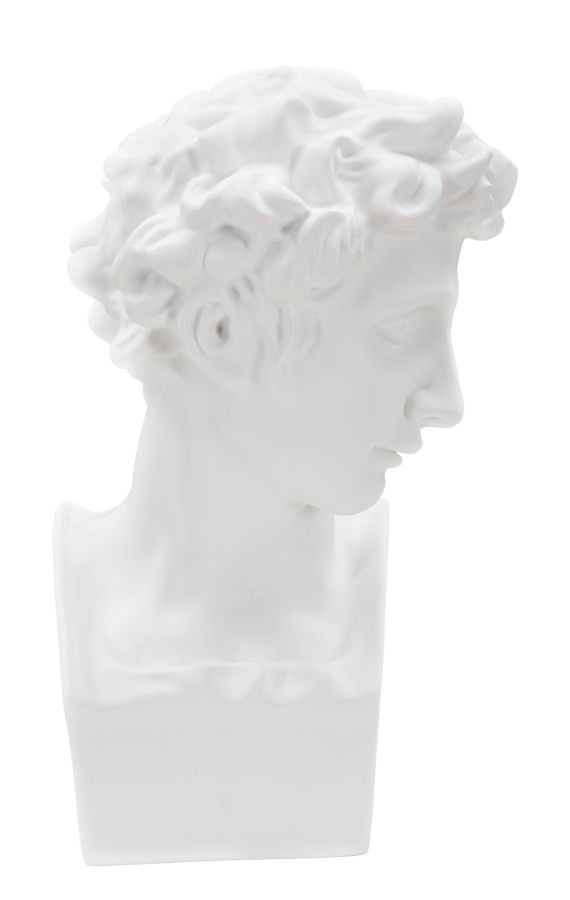 Büste Junger Römer Weiß Skulptur 30cm Resin Klassische Deko