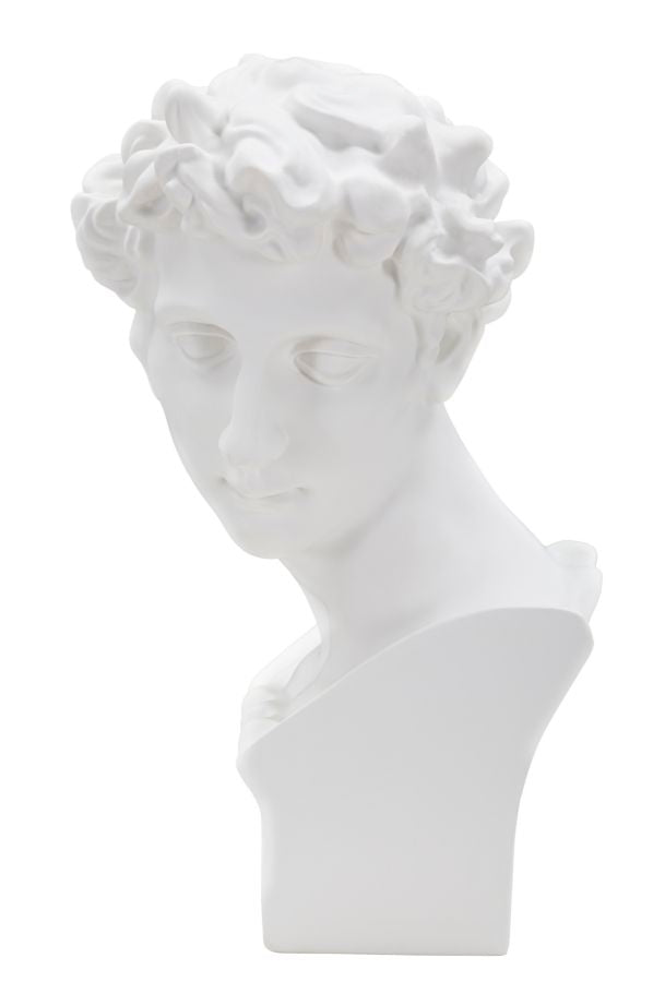 Büste Junger Römer Weiß Skulptur 30cm Resin Klassische Deko