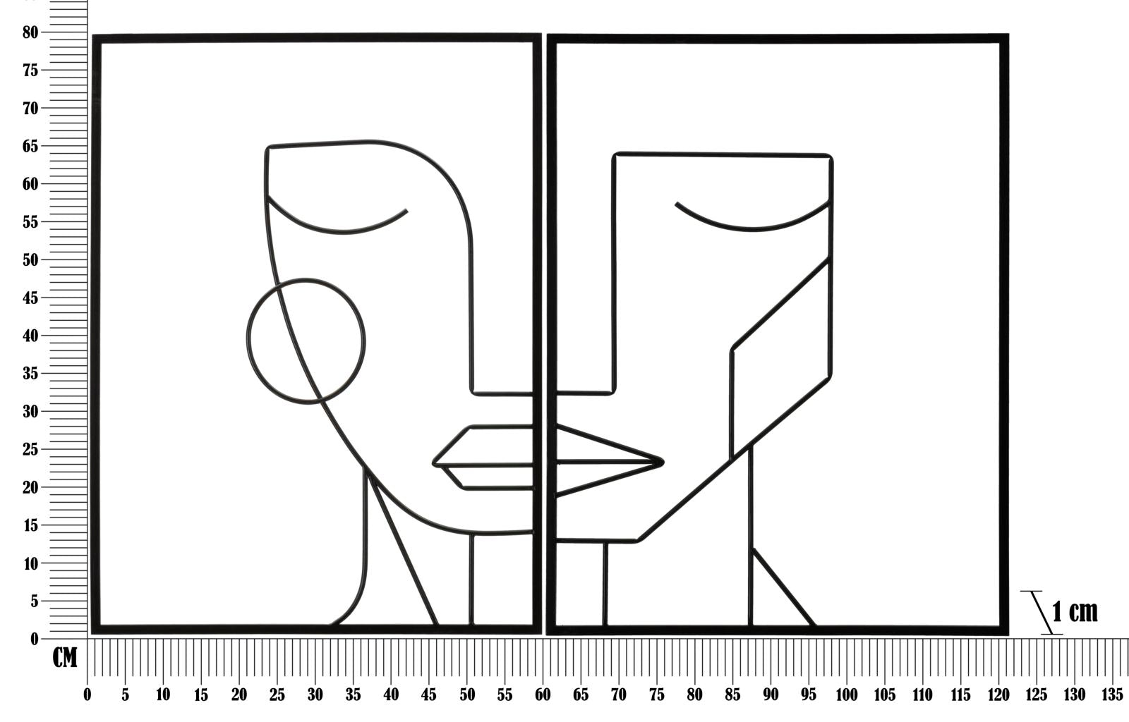 Wall decoration Tribal Simply Modern Art metal set of 2 60x80cm