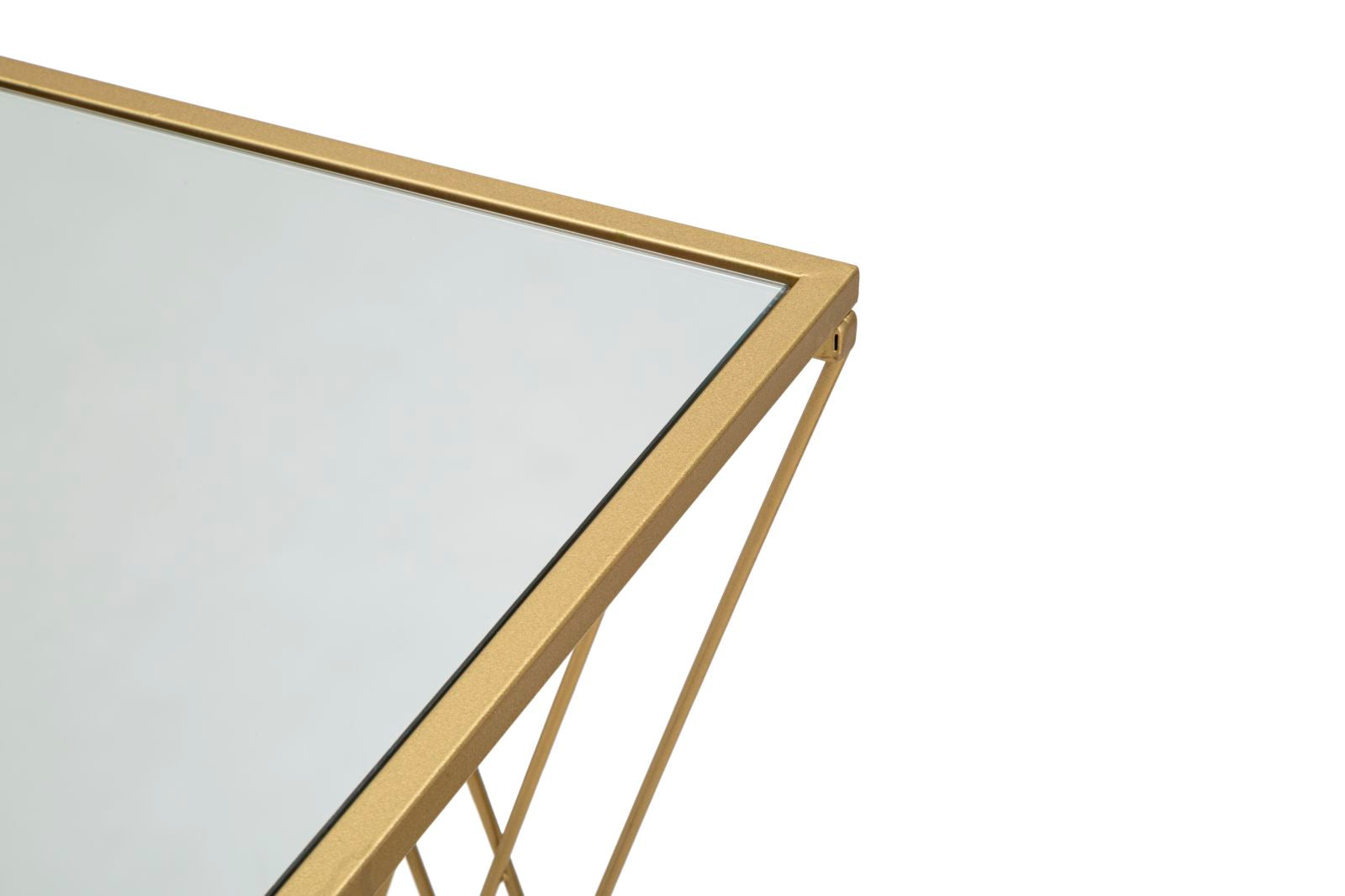 Konsole Metall Gold geometrisches Design Glasplatte Easy