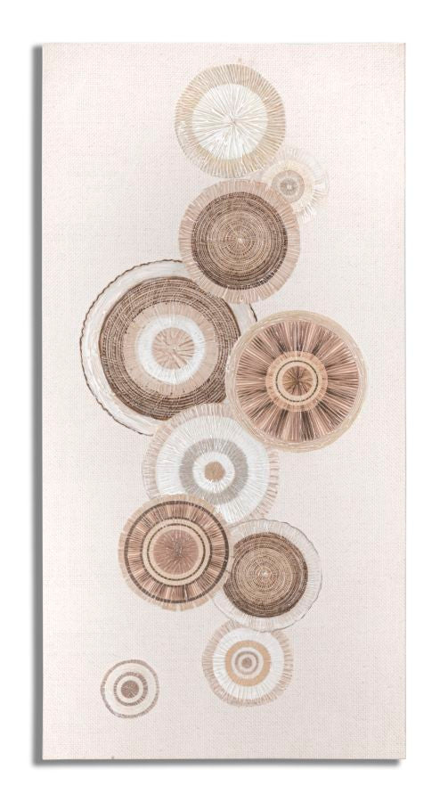 Wandbild Circly Naturstruktur Boho Chic 50x100cm Leinwand Deko