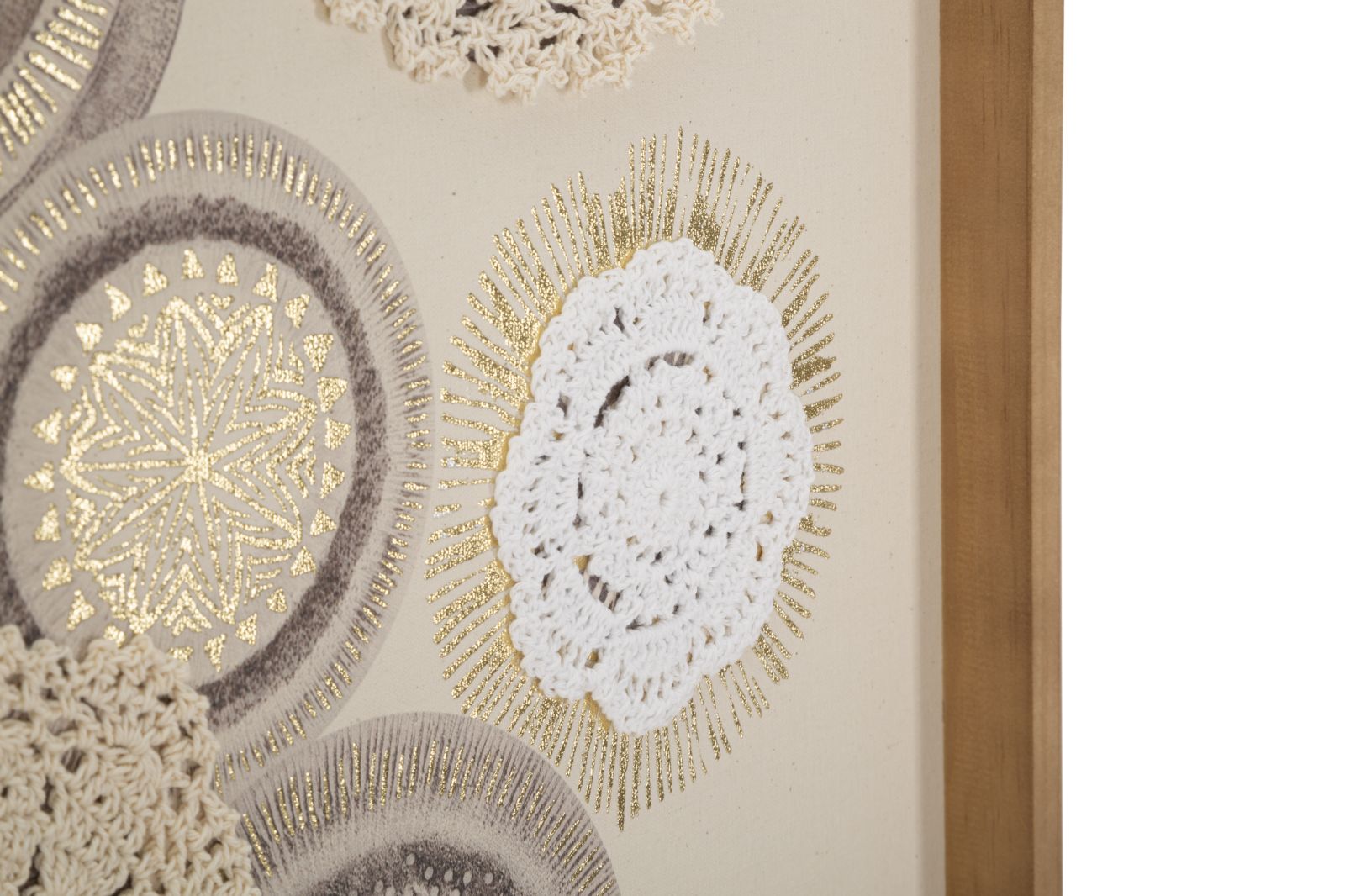 Wandbild Circly Häkeloptik Boho Chic 45x60cm Naturrahmen