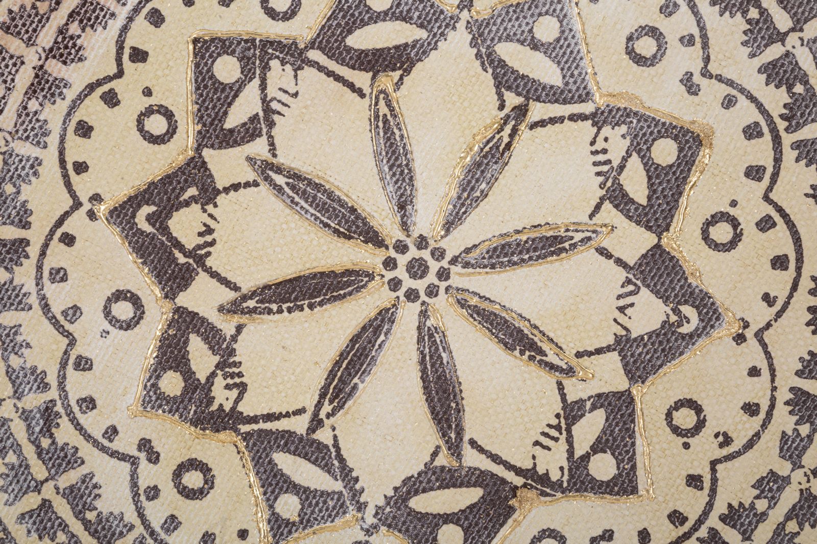 Wandbild Malindi Boho Chic Naturdesign 100x100cm Leinwand Rundmotiv