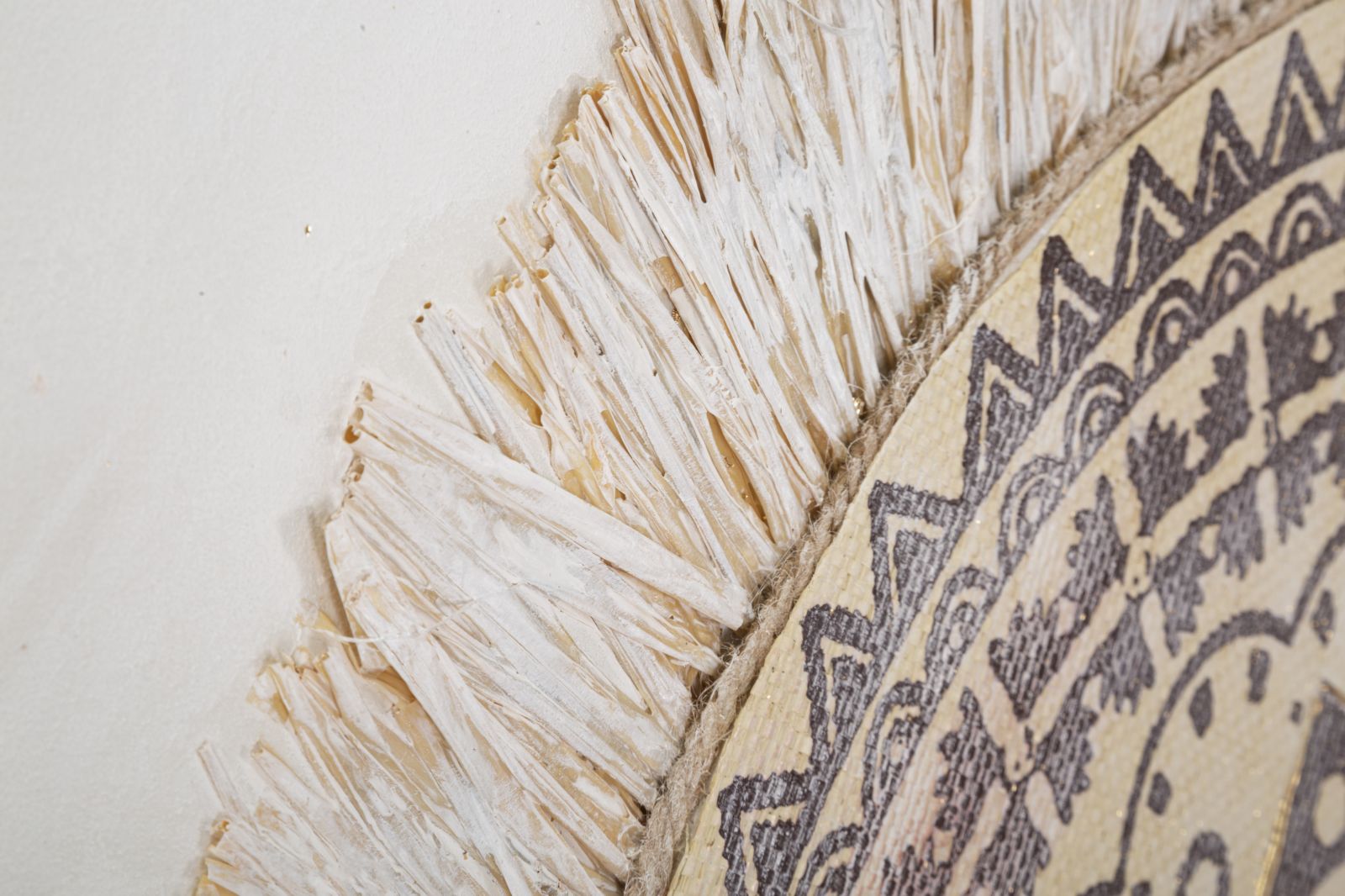 Wandbild Malindi Boho Chic Naturdesign 100x100cm Leinwand Rundmotiv