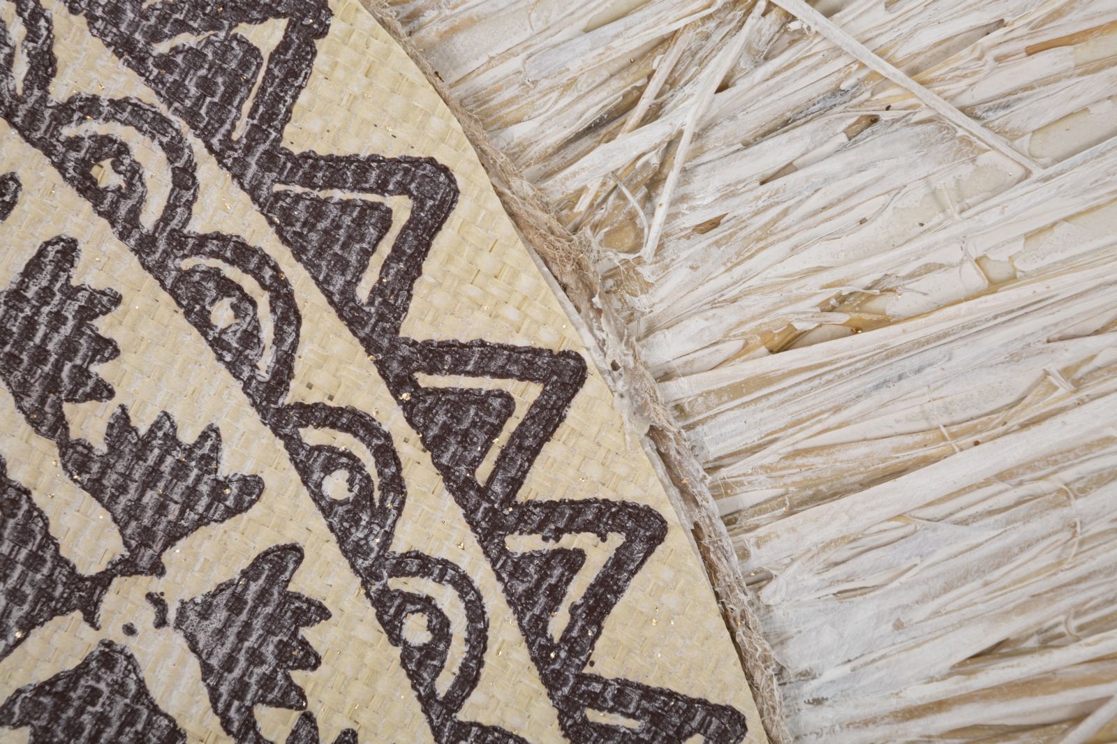 Wandbild Malindi Boho Chic Naturdesign 100x100cm Leinwand Rundmotiv