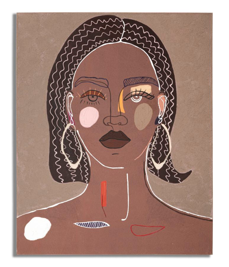 Wandbild Tribal Face Boho Chic 80x100cm Leinwand Porträt Deko