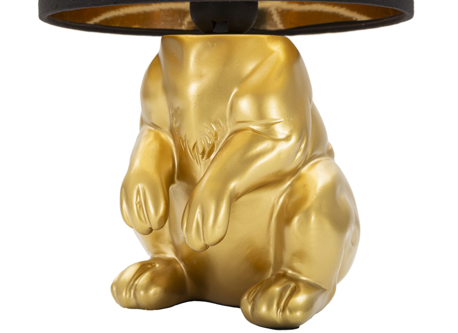 Kaninchen Tischlampe 43 cm mit Stoffschirm – Glamour Wohnaccessoire Hase Ostern