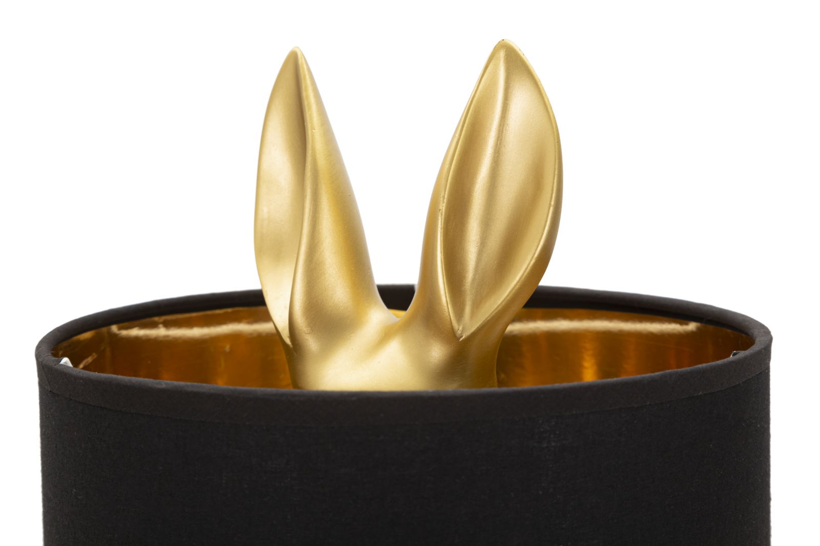 Kaninchen Tischlampe 43 cm mit Stoffschirm – Glamour Wohnaccessoire Hase Ostern