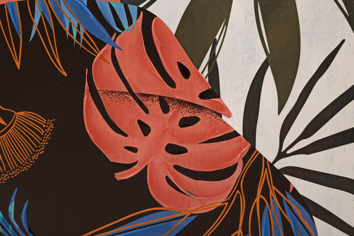Wandbild Lady Jungle Frau mit Blättermotiv 80 x 120 cm