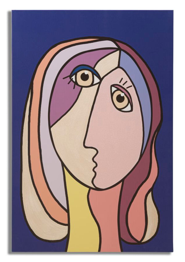 Abstraktes Wandbild Double Faces B – Großformatiges Kunstwerk im modernen Stil 80x120 cm