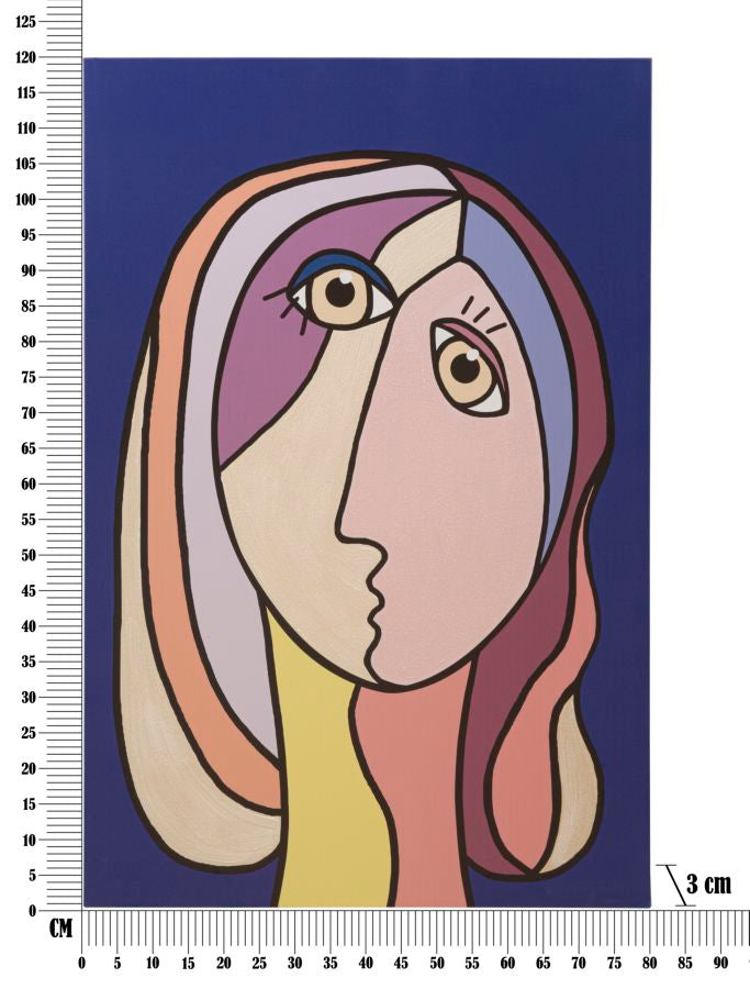 Abstraktes Wandbild Double Faces B – Großformatiges Kunstwerk im modernen Stil 80x120 cm