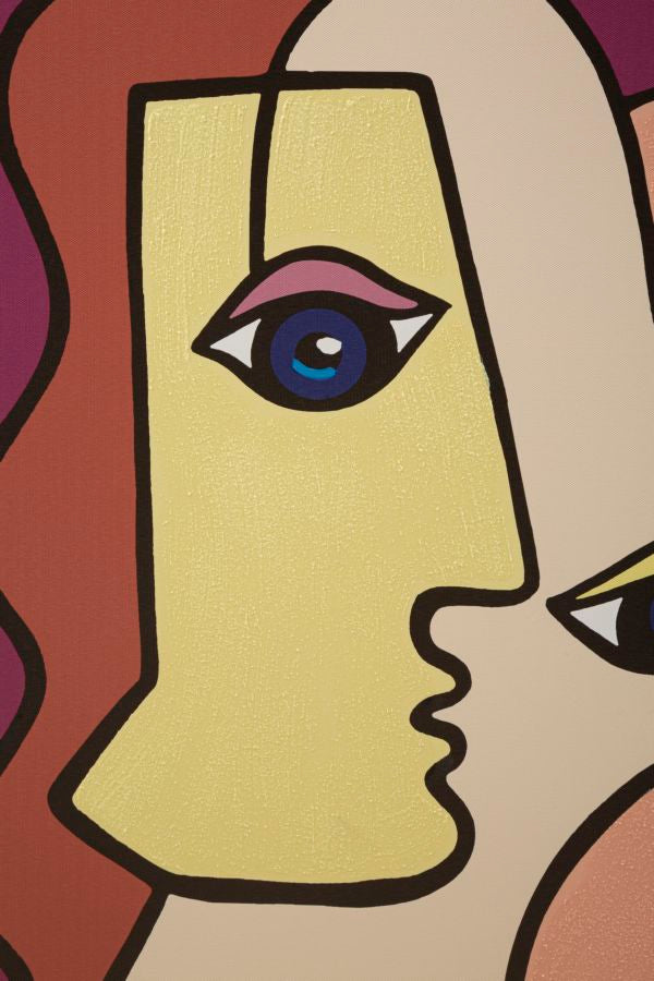 Abstrakte Wandkunst Faces New B – Leinwandbild in Glam Stil 60x90 cm