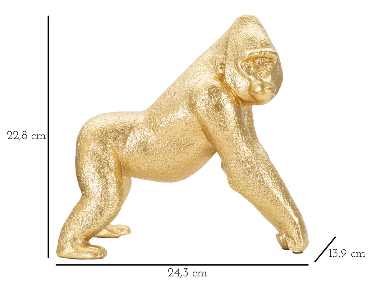 Dekofigur Gorilla Gold 24,3 cm moderne Tierfigur