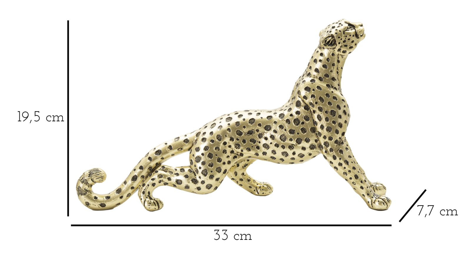 Dekofigur Leopard Gold 33cm Glamour Skulptur Resin Tierfigur