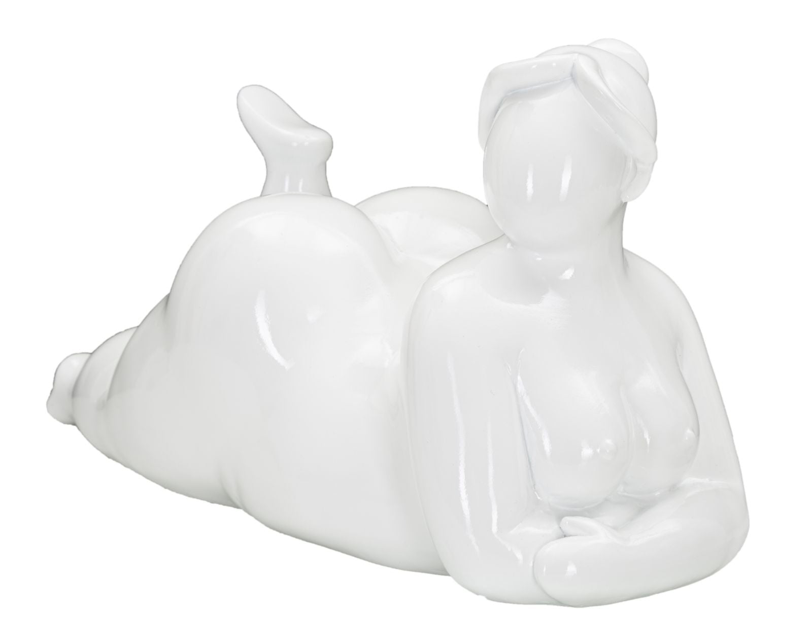 Dekofigur Donnina Yoga Relax Weiss Resina Glam Stil