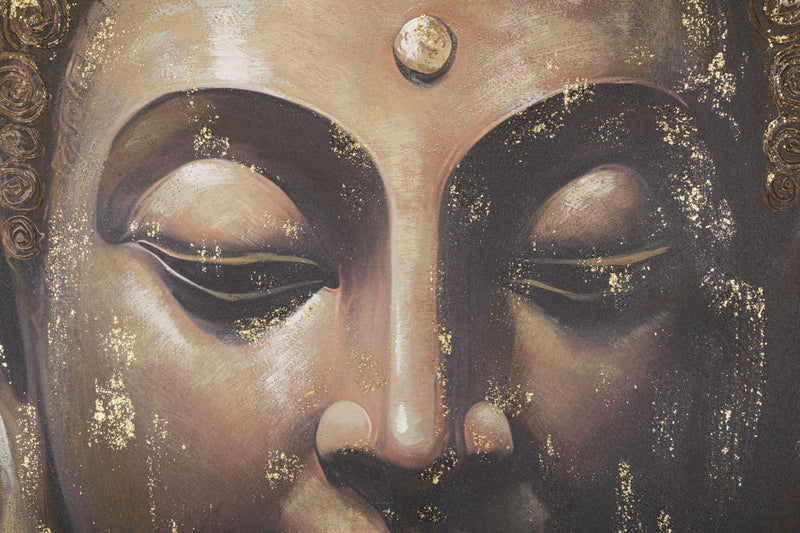 Wandbild Buddha Gold – Handgefertigtes Kunstwerk 100x100cm