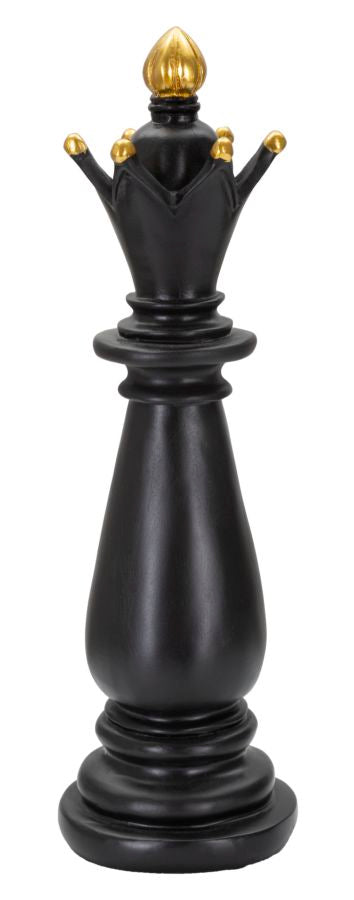 Schachfigur Alfiere Schwarz Gold 38cm Dekofigur Resin Modern