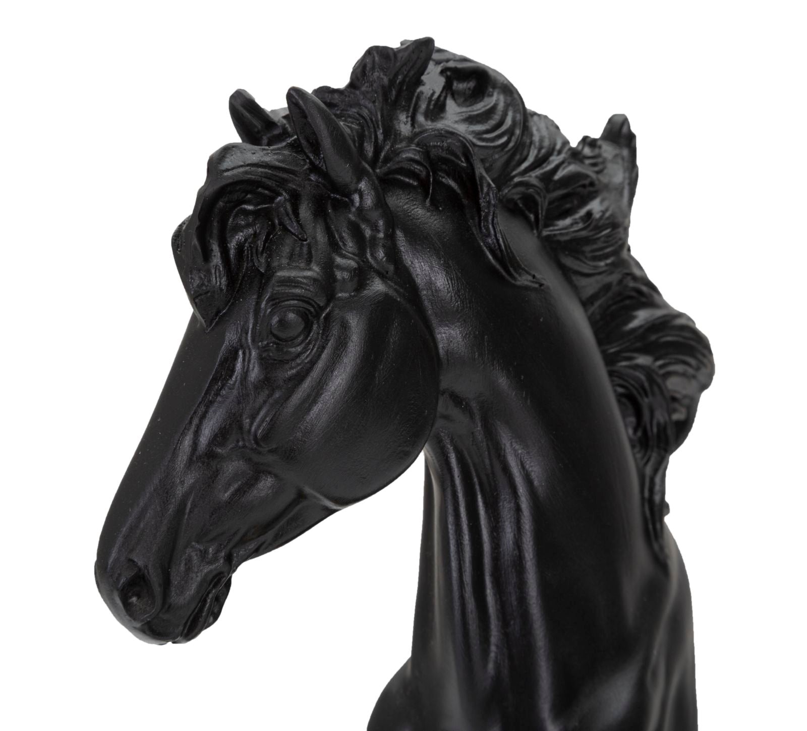 Dekofigur Pferdekopf Schwarz Gold 27cm Schachfigur Design Resin