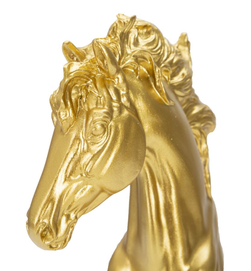 Dekofigur Pferdekopf Gold Schwarz 27cm Schachfigur Design Resin