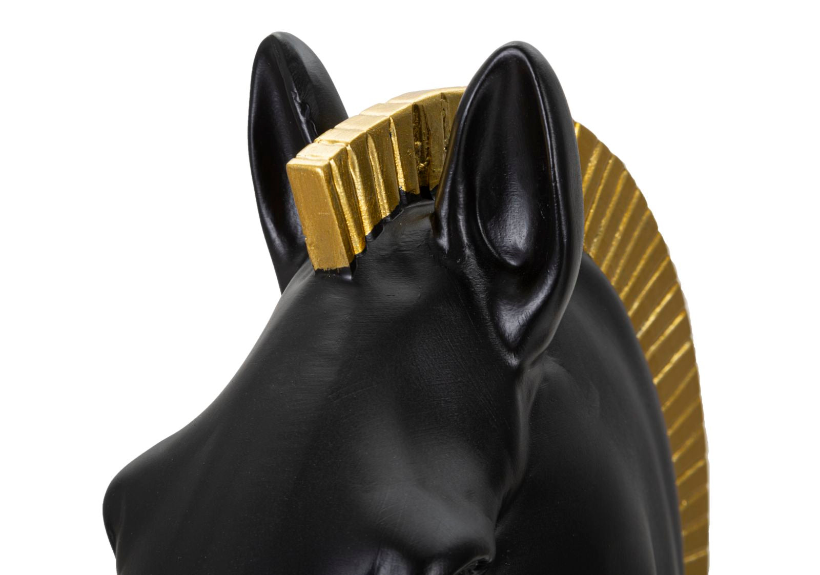 Schachfigur Pferd Schwarz Gold 50cm Dekofigur Resin Glam