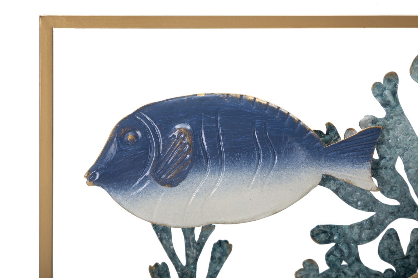 Wanddeko Fish Coral Metall Wandpanel Meer Design 50 cm
