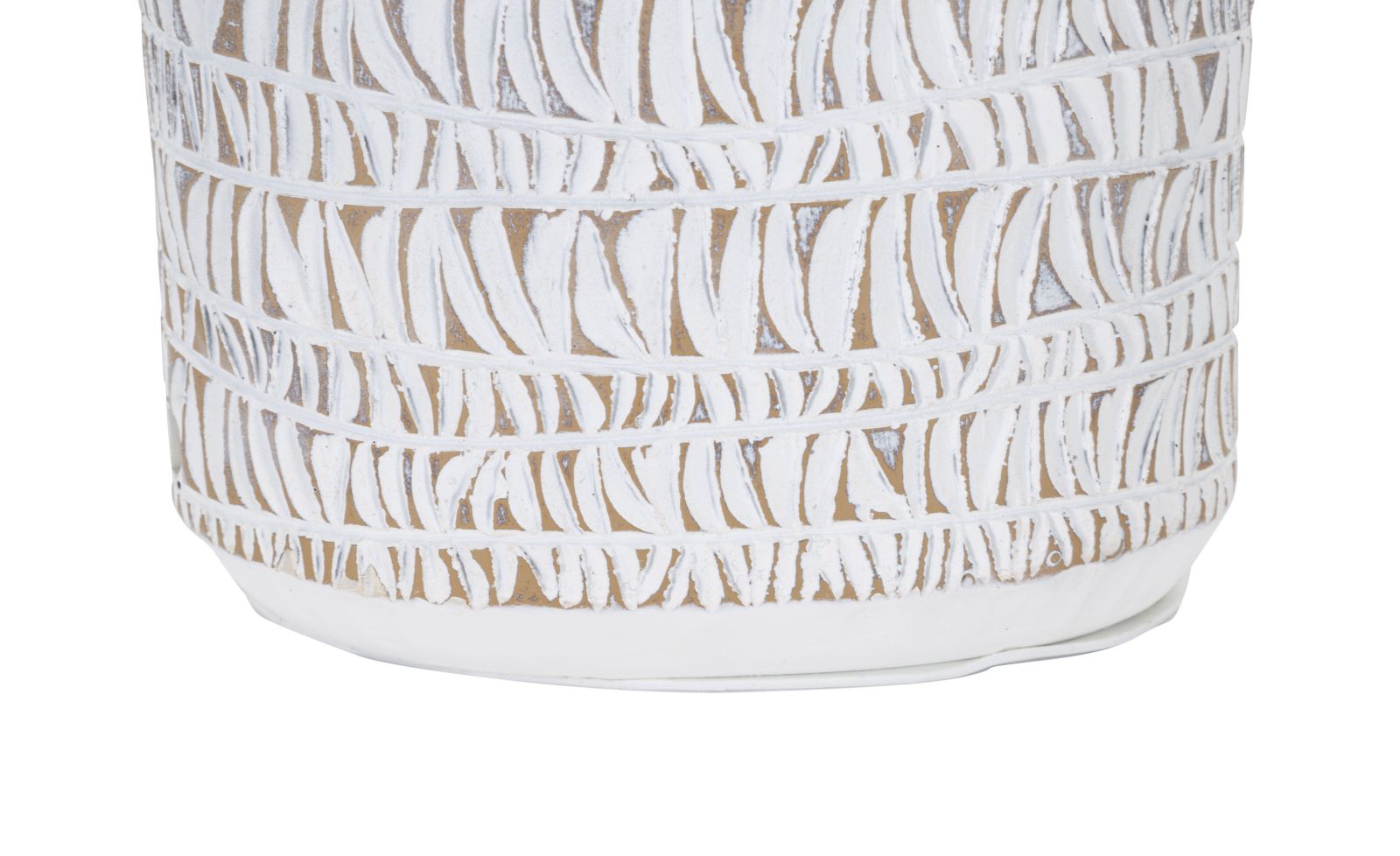 Tischlampe Nairobi Boho Chic Weiss Beige Resina Zylinderform