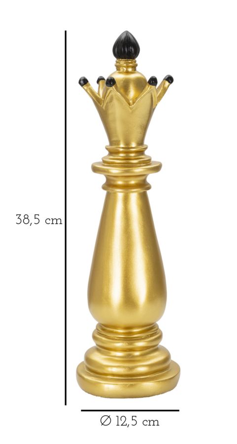 Schachfigur Alfiero Gold Schwarz Dekofigur 38,5 cm