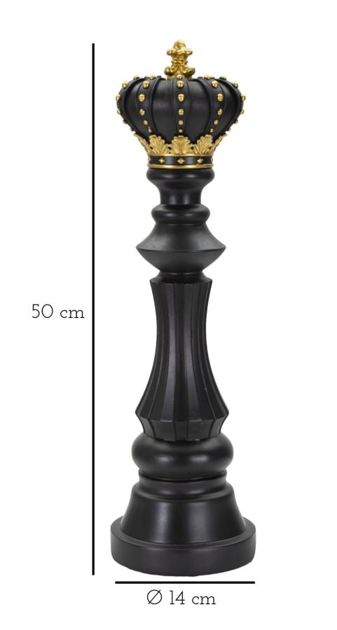Schachfigur Re Schwarz Gold 50cm Dekofigur Resin König