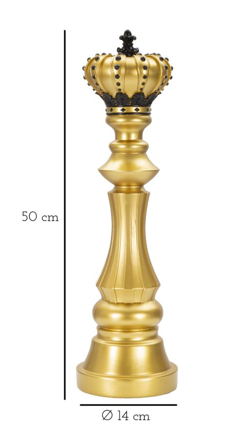 Schachfigur Re Gold Schwarz 50cm Dekofigur Resin König