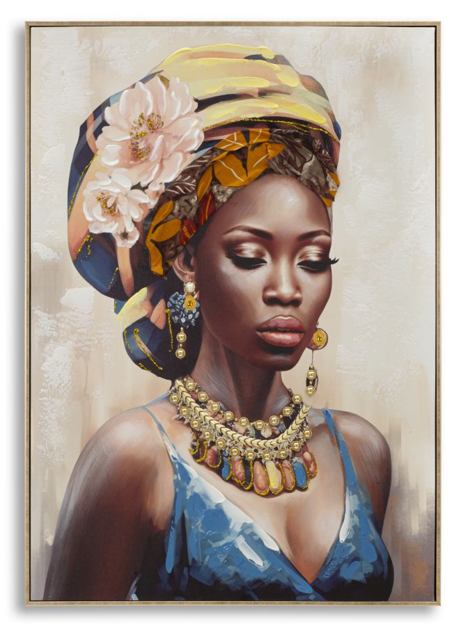 Exklusives Wandbild Ayda – Handgefertigtes Leinwandgemälde mit Rahmen 72x102 cm