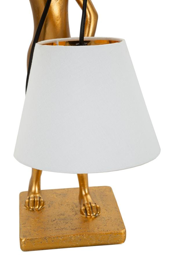 Rabbit Stand Tischlampe Hase Figur Resin Stoff 47cm Glam