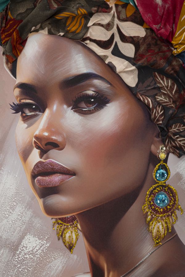 Wall picture Alexandra Royal female portrait canvas with frame 92x122cm