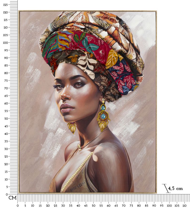 Wall picture Alexandra Royal female portrait canvas with frame 92x122cm