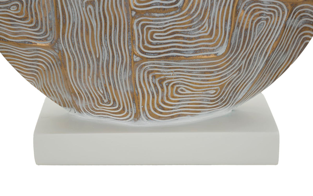 Tischleuchte Eclips rund Beige Grau Gold 64 cm