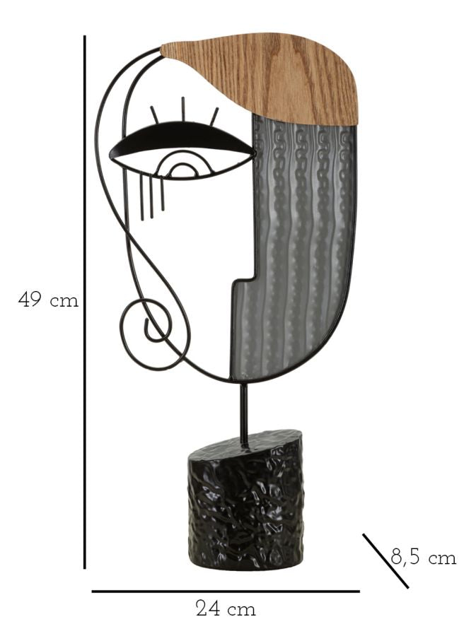 Skulptur Picassy 49 cm aus Metall und MDF – Moderne Dekoration