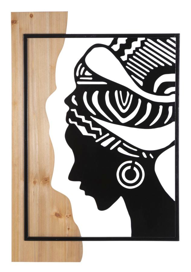 Wall picture Tribal Grace iron wood look 53x80cm headscarf
