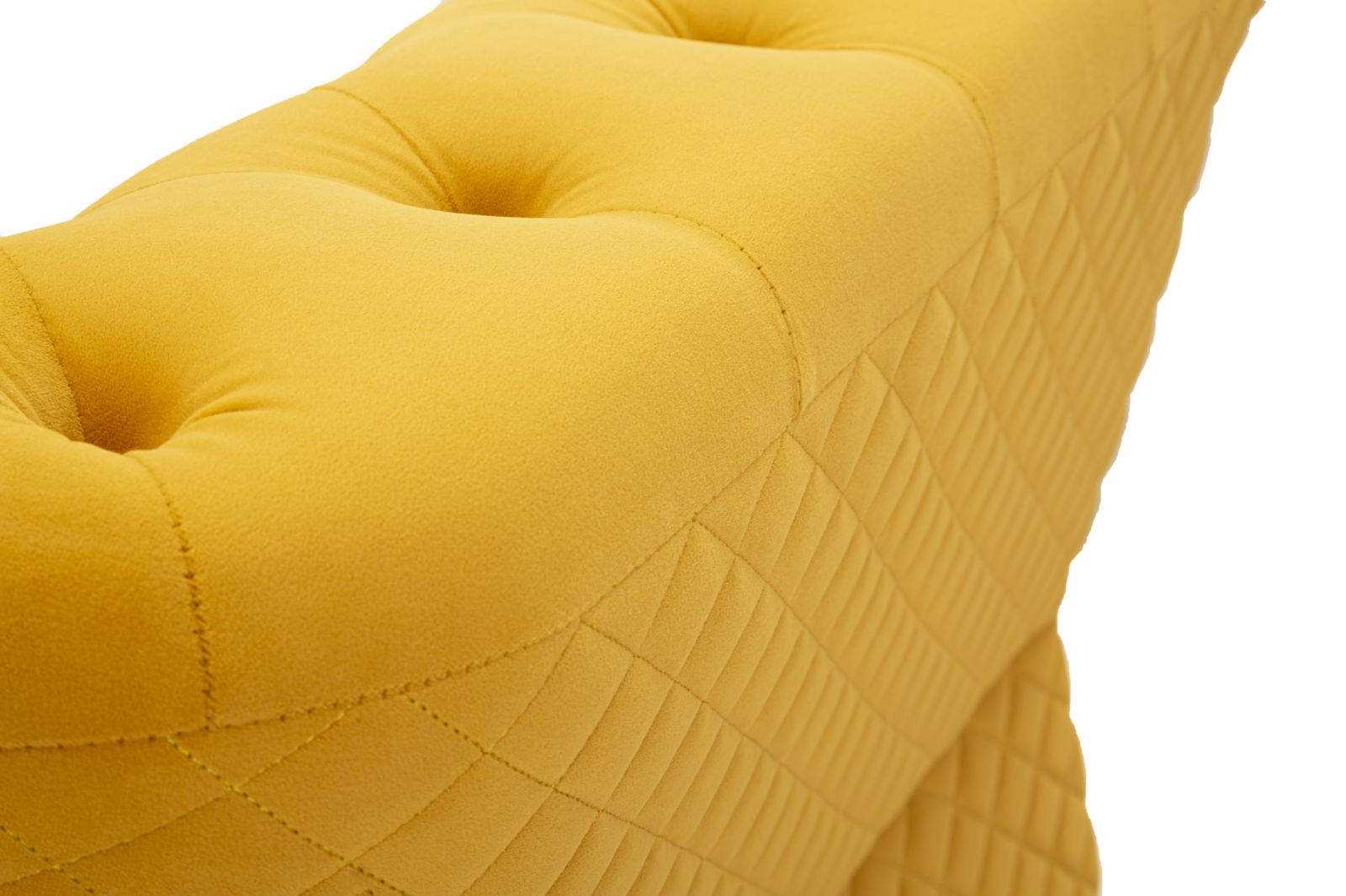 Sessel Emy Senape 104 cm Samt mit Goldgestell und Kissen