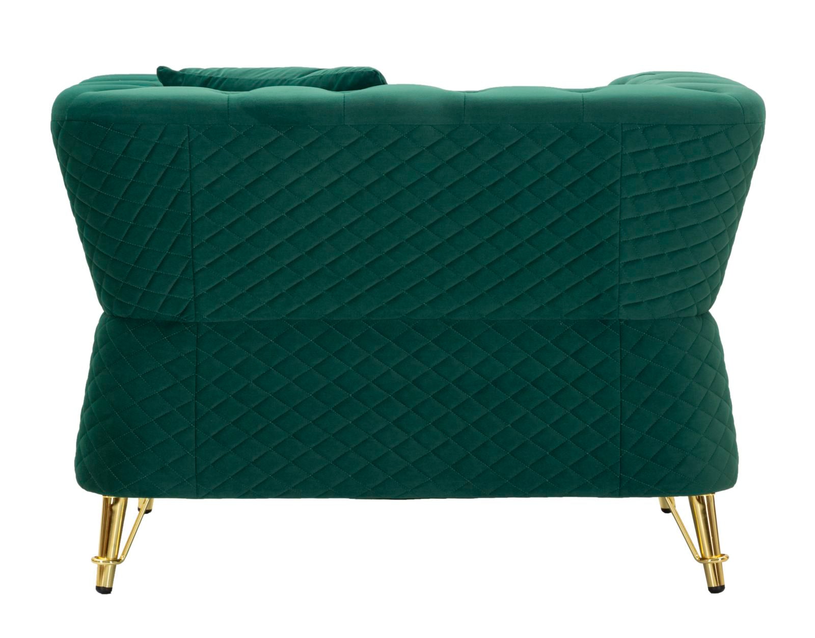 Sessel Emy Verde 104 cm Samt mit Goldgestell und Kissen
