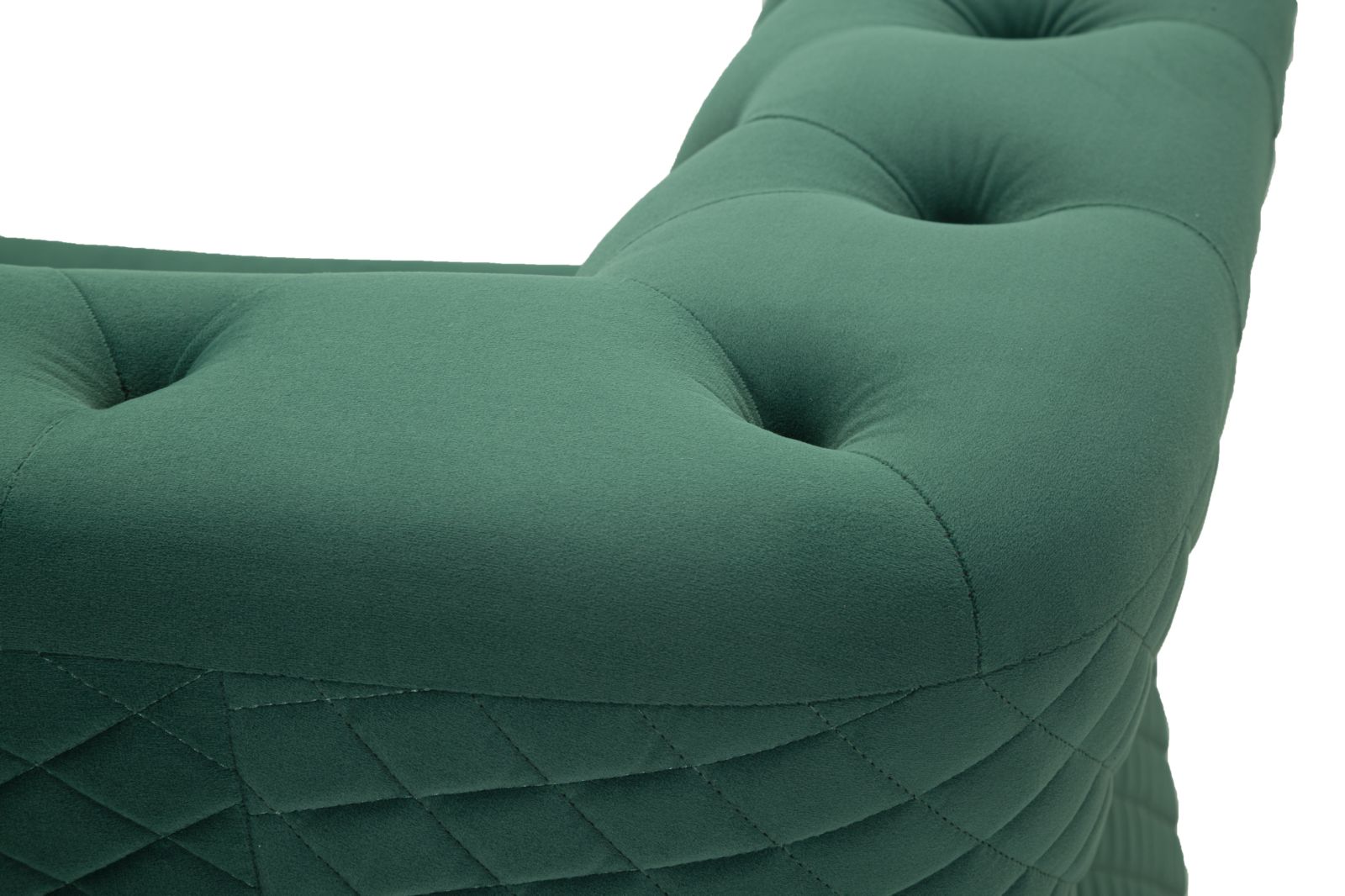 Sessel Emy Verde 104 cm Samt mit Goldgestell und Kissen