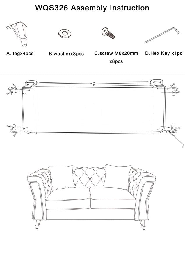 Samt Sofa Aurelia Senape 162 cm mit Kissen und Goldgestell