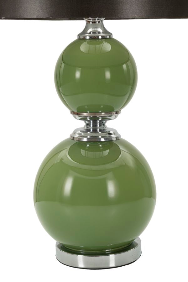 Eva Two Tischlampe Glas Metall Grün Ø38x65cm Glam Design