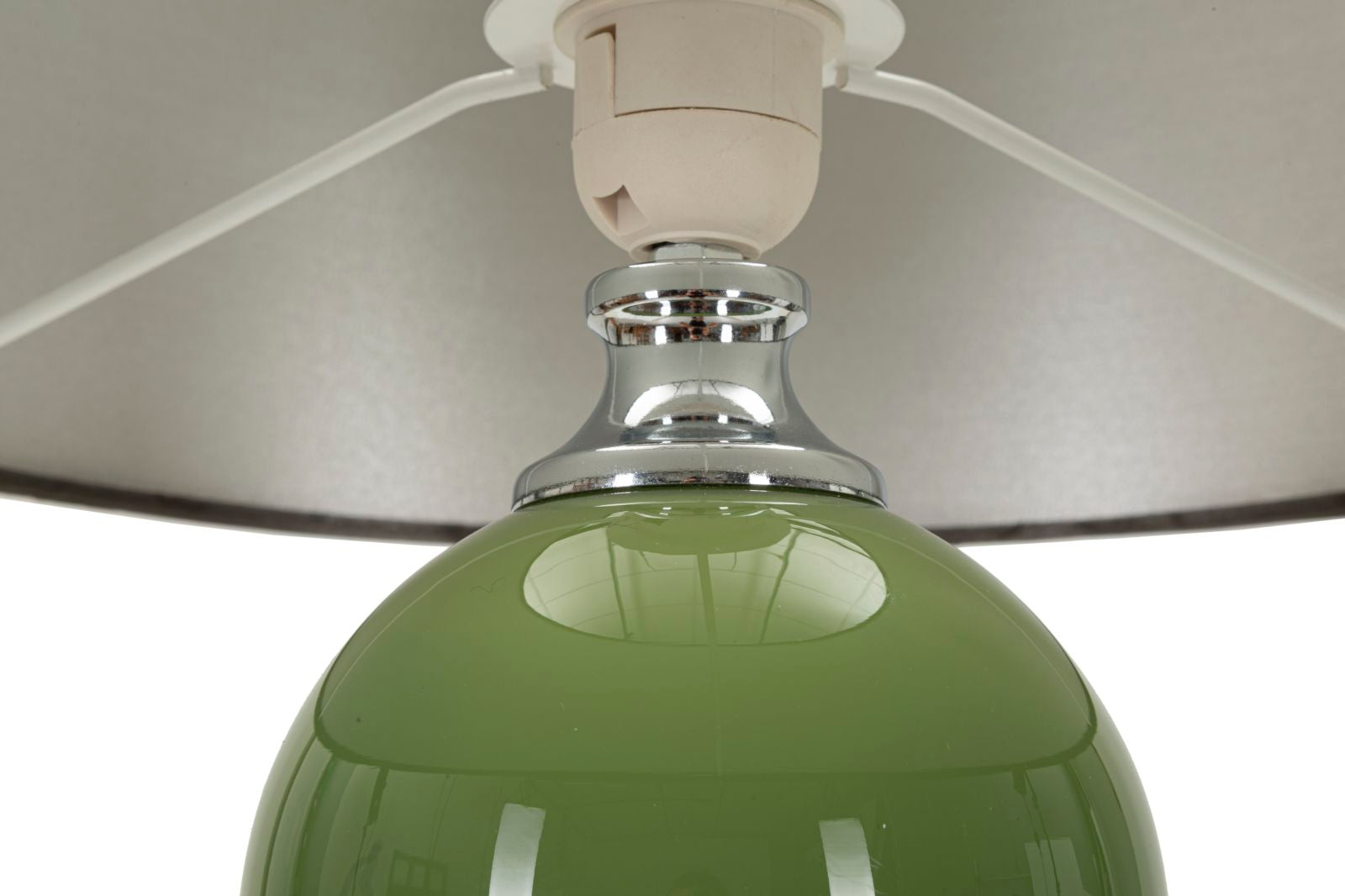 Eva Two Tischlampe Glas Metall Grün Ø38x65cm Glam Design