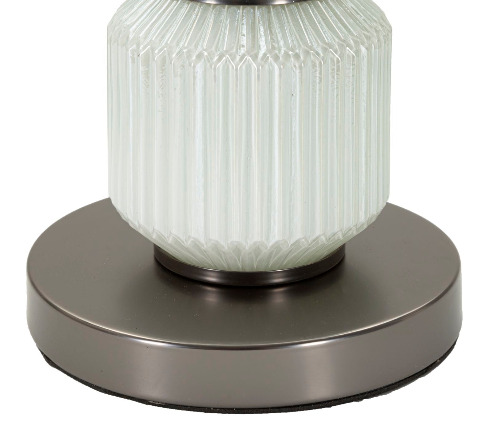 Bright Three Tischlampe Glas Metall Samt Ø32x57cm Glam