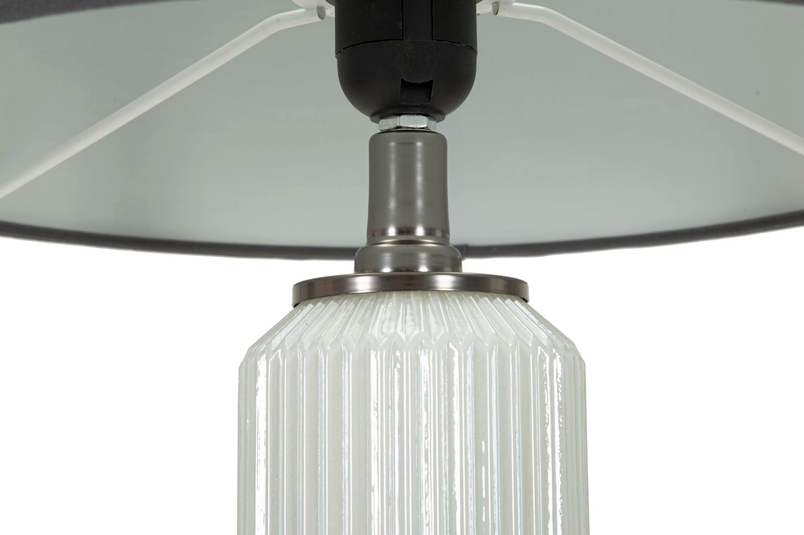 Bright Three Tischlampe Glas Metall Samt Ø32x57cm Glam