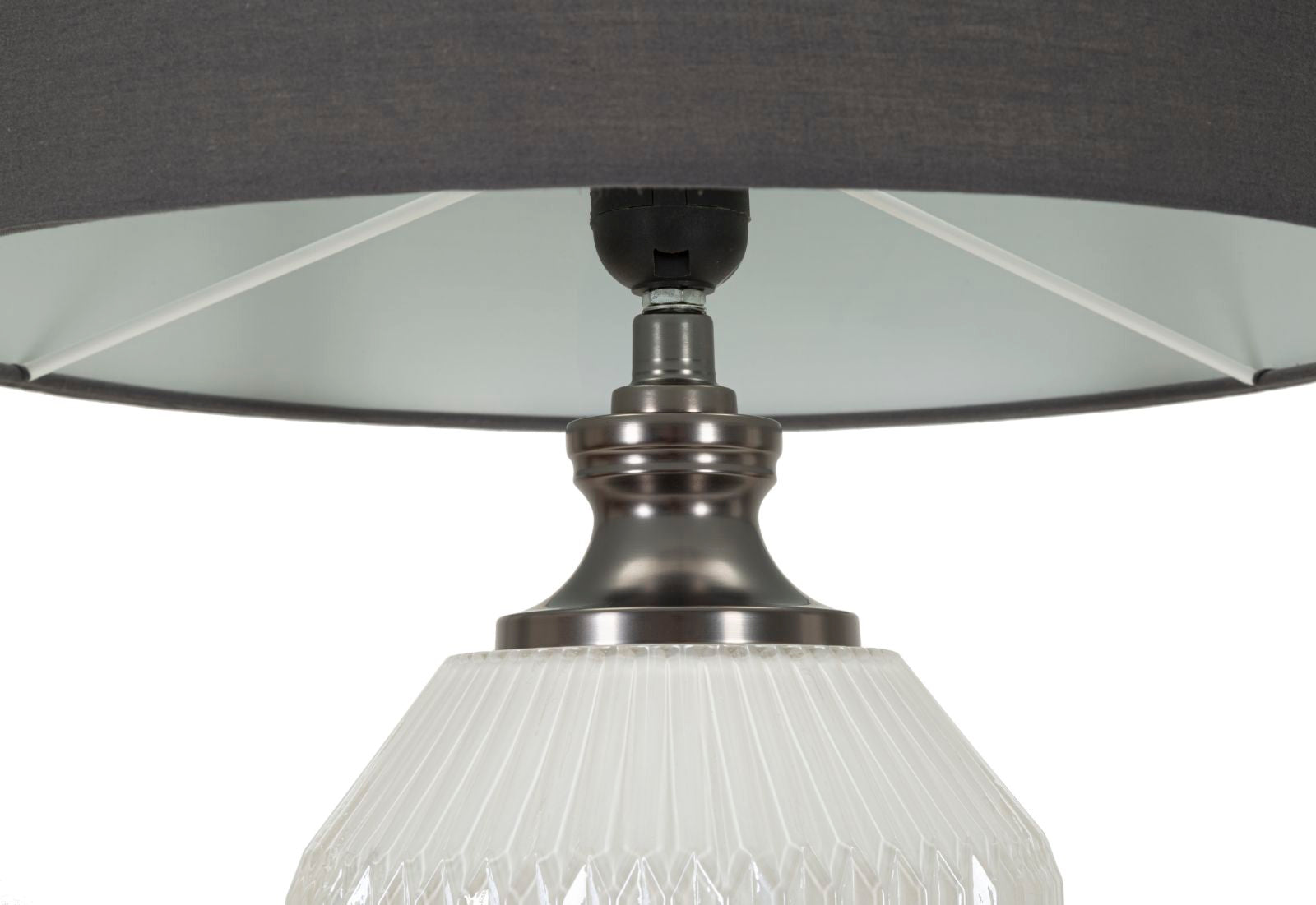 Brighty Elegance Tischlampe Glas Metall Samt Ø37x65cm Glam