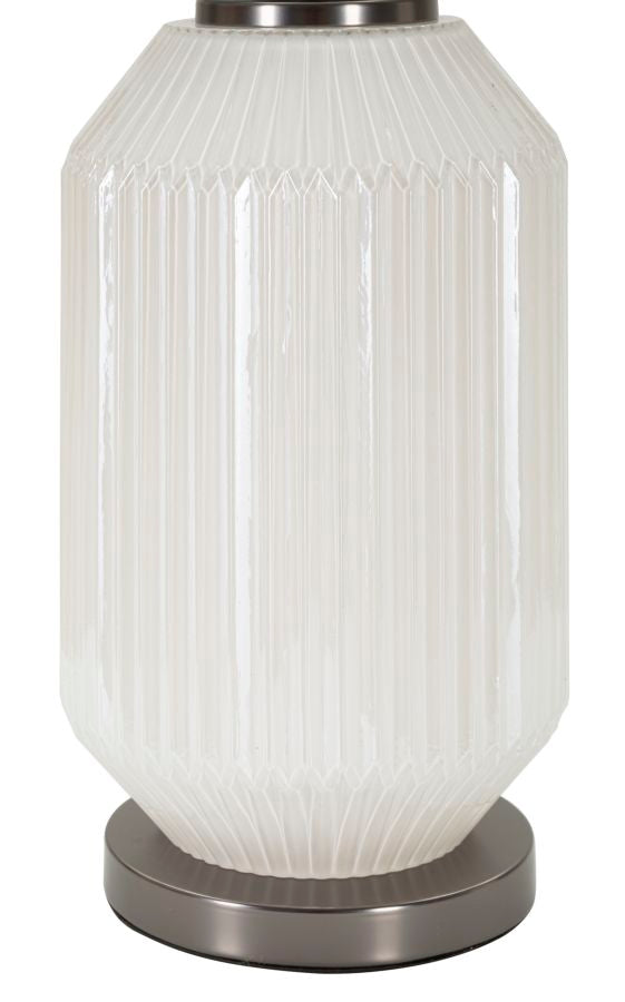 Brighty Elegance Tischlampe Glas Metall Samt Ø37x65cm Glam