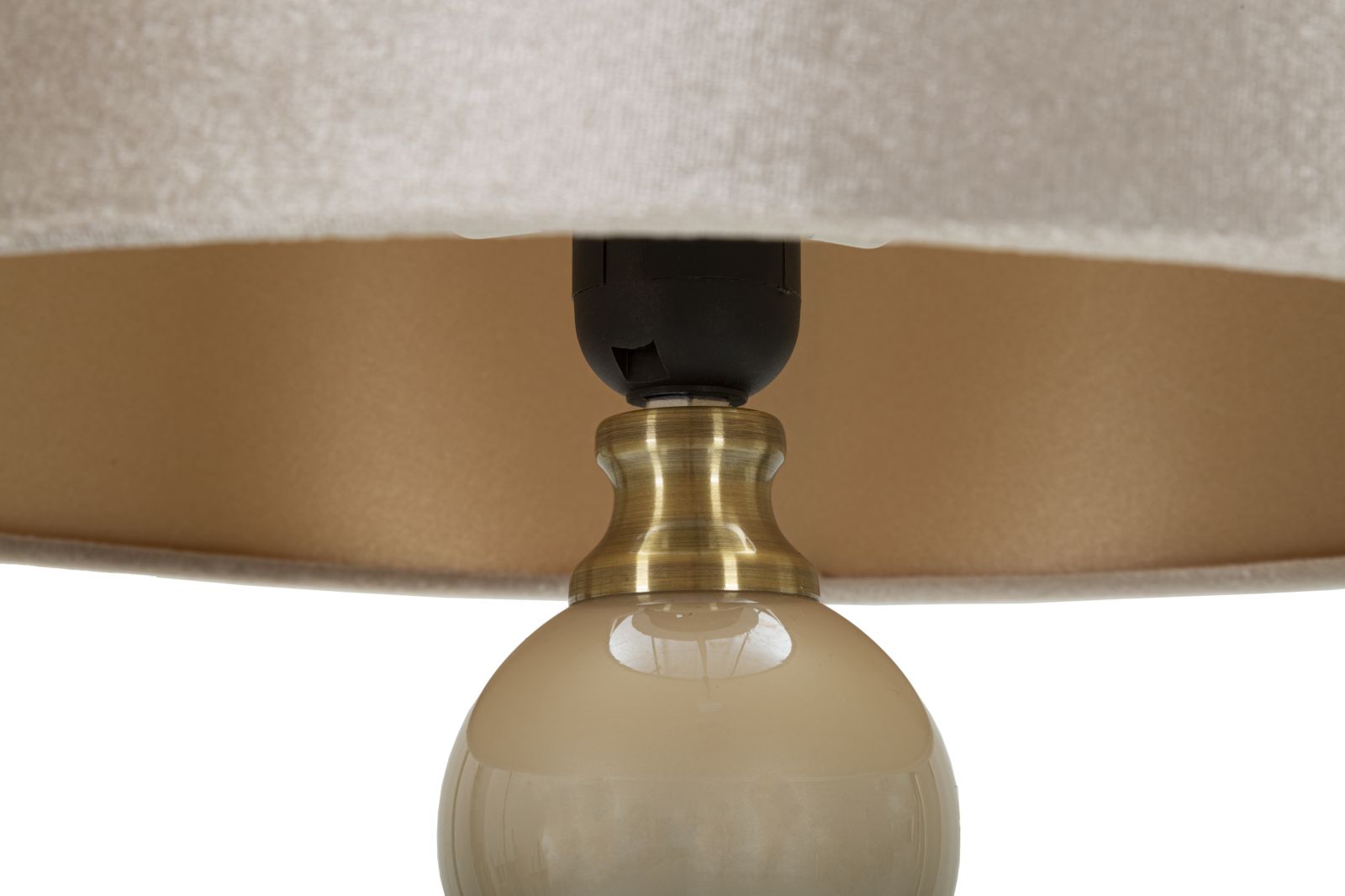 Perly Tower Tischlampe Glas Metall Samt Ø37x61cm Glam