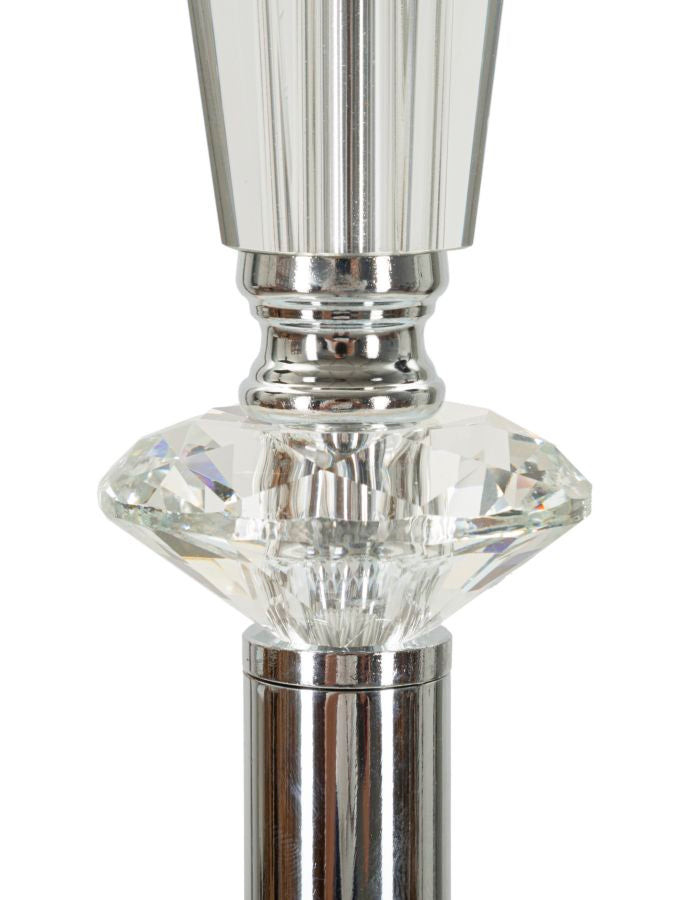 Serena Grande Stehlampe Silber Ø40x164cm Stoffschirm