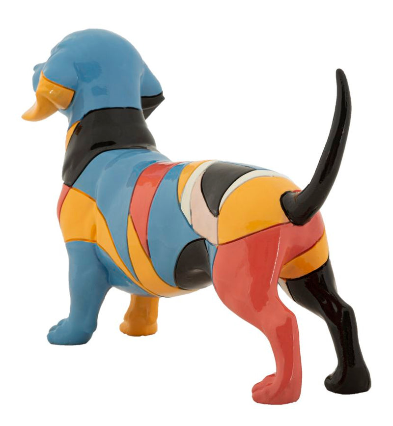 Dekofigur Dackel Pablo – Buntes Kunstwerk aus Italien 32,5cm